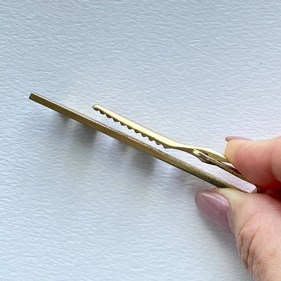 Vintage Hickok Monogram CCR Goldtone Tie Bar Alligator Clip USA - Picture 5 of 6